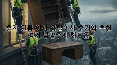 혼자 원룸 이사? 용달이사 후기와 추천! (경기 남양주시 화도읍)